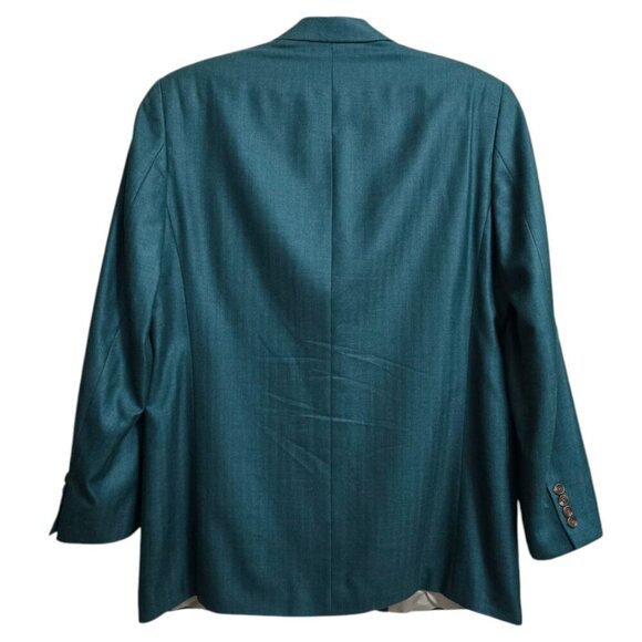 Ralph Lauren Green Silk Wool Single Breasted Blazer Sz 44L - Picture 5 of 14